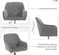 Pikkukuva 5 / 8: Rootz Ergonominen toimistotuoli - Velvet pöytätuoli - Kääntyvä tuoli - High Density Foam - Säädettävä korkeus - 58cm x (77-85cm) x 60,5cm