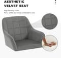 Pikkukuva 6 / 8: Rootz Ergonominen toimistotuoli - Velvet pöytätuoli - Kääntyvä tuoli - High Density Foam - Säädettävä korkeus - 58cm x (77-85cm) x 60,5cm