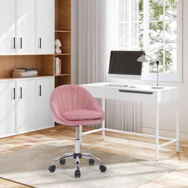 Rootz Kontorstol - Velvet Chair - Drejestol - Ergonomisk stol - Højdejusterbar - 52cm x (72-82)cm x 52cm - Velegnet til hjemmet og kontoret