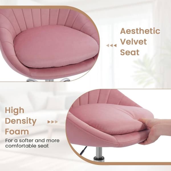 Rootz Kontorstol - Velvet Chair - Drejestol - Ergonomisk stol - Højdejusterbar - 52cm x (72-82)cm x 52cm - Velegnet til hjemmet og kontoret