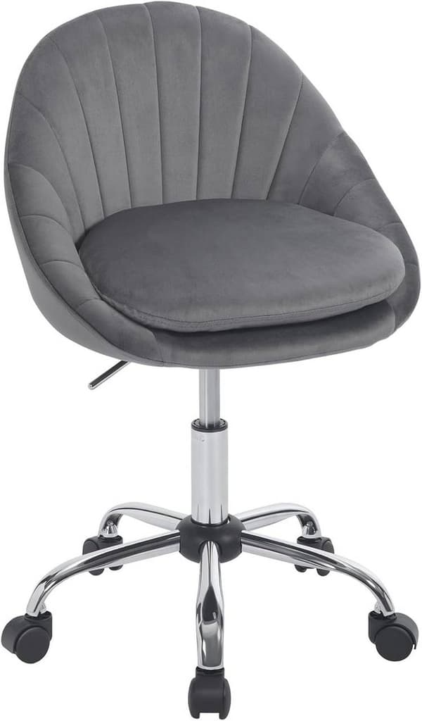Rootz Kontorstol - Velvet Skrivebordsstol - Drejestol - Ergonomisk kosmetikstol - Tyk dobbelt polstring - Justerbar højde - 52cm x (72-82cm) x 52cm