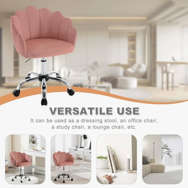 Rootz Velvet -toimistotuoli - Kääntötuoli - Ergonominen nojatuoli - Terälehti - Korkeussäädettävä - Sametti/metalli - Beige/Vaaleanharmaa/Pink - 41cm