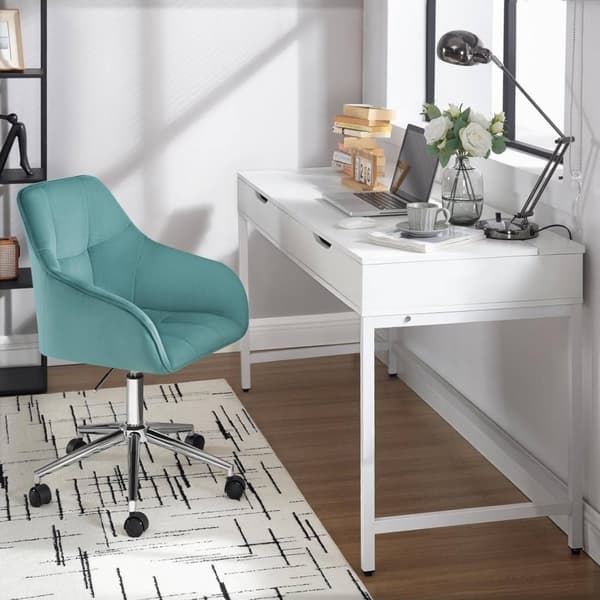 Rootz Velvet -toimistotuoli - Kääntyvä tuoli - Työtuoli - Korkea selkätuoli - Ergonominen muotoilu - Säädettävä korkeus - Metallijalusta - 61cm x 90cm