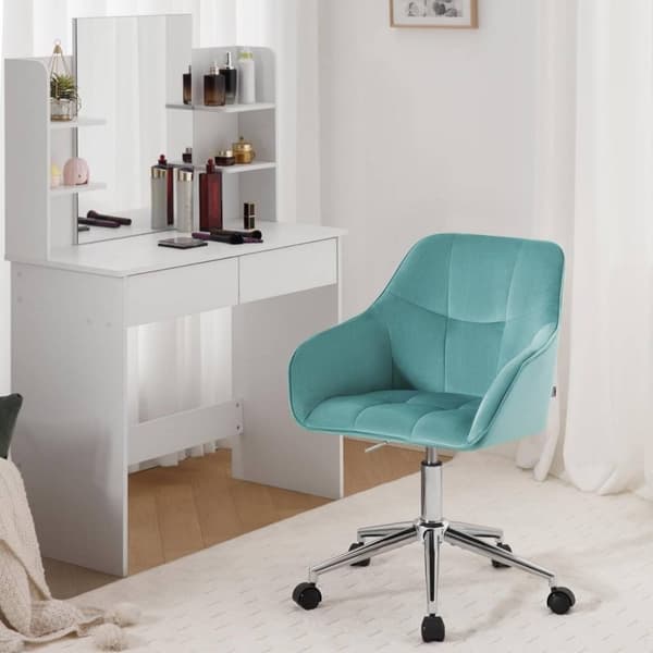 Rootz Velvet -toimistotuoli - Kääntyvä tuoli - Työtuoli - Korkea selkätuoli - Ergonominen muotoilu - Säädettävä korkeus - Metallijalusta - 61cm x 90cm
