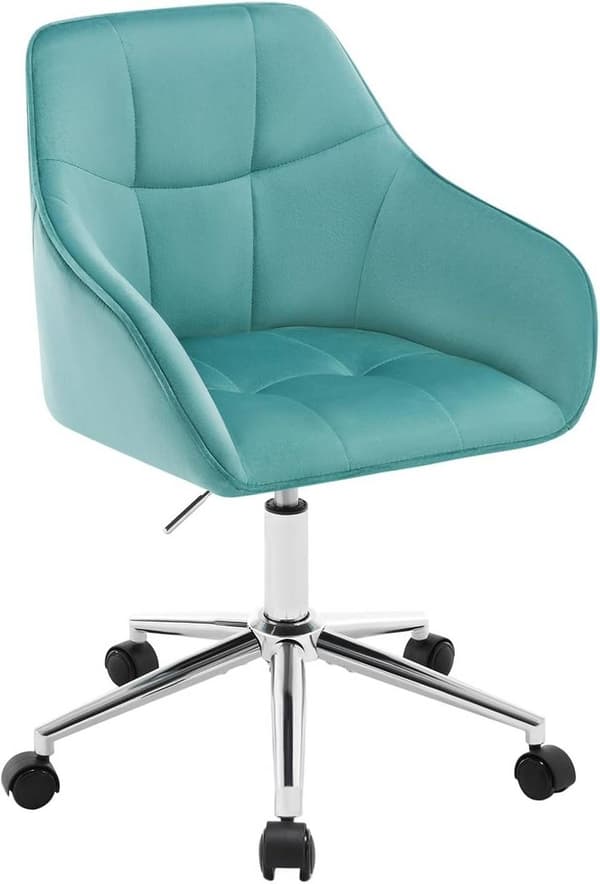 Rootz Velvet Kontorstol - Drejestol - Skrivebordsstol - Højrygget Stol - Ergonomisk design - Justerbar højde - Metalbund - 61cm x 90cm x 56cm