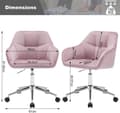Miniatyrbillede 3 af 8: Rootz Velvet Kontorstol - Skrivebordsstol - Drejestol - Ergonomisk design - Justerbar højde - 61cm x 90cm x 56cm