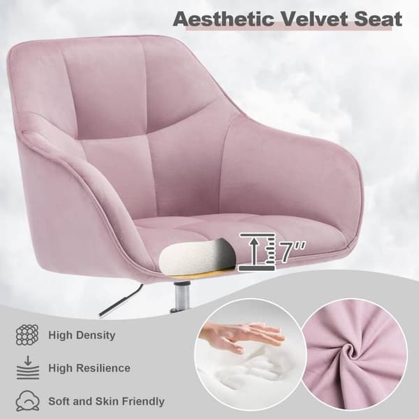 Rootz Velvet Kontorstol - Skrivebordsstol - Drejestol - Ergonomisk design - Justerbar højde - 61cm x 90cm x 56cm