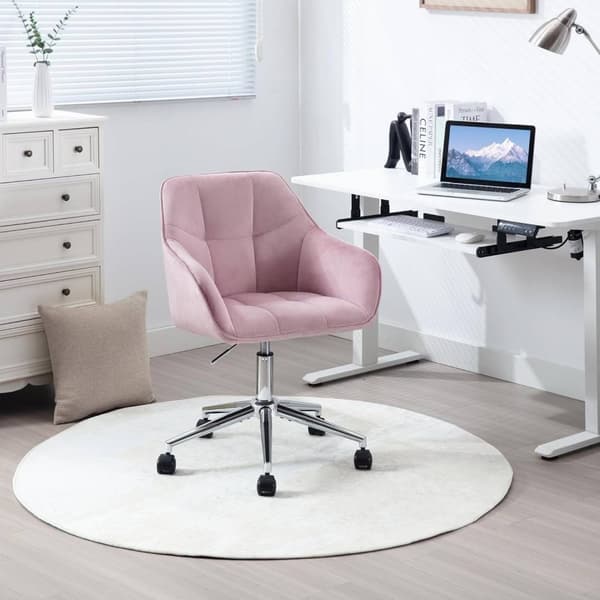 Rootz Velvet Kontorstol - Skrivebordsstol - Drejestol - Ergonomisk design - Justerbar højde - 61cm x 90cm x 56cm