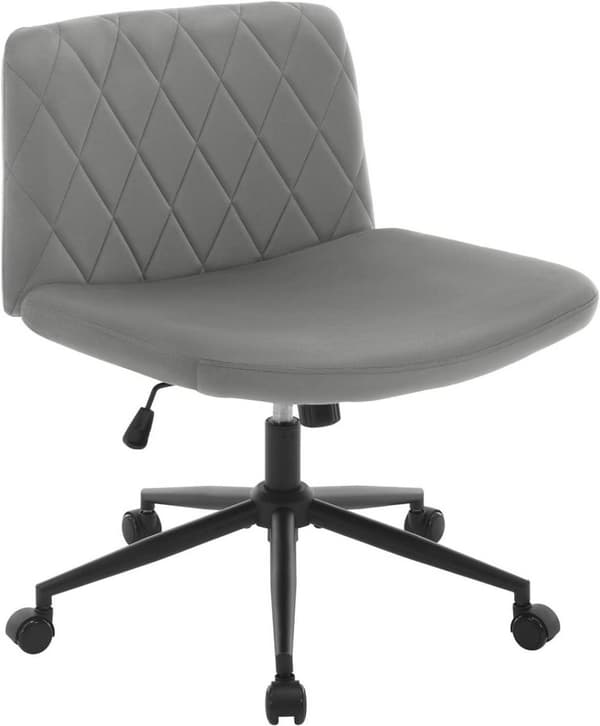 Rootz Velvet Kontorstol - Armløs skrivebordsstol - Drejestol - Diamantmønster - Ergonomisk design - 64 cm x 50 cm - Justerbar højde