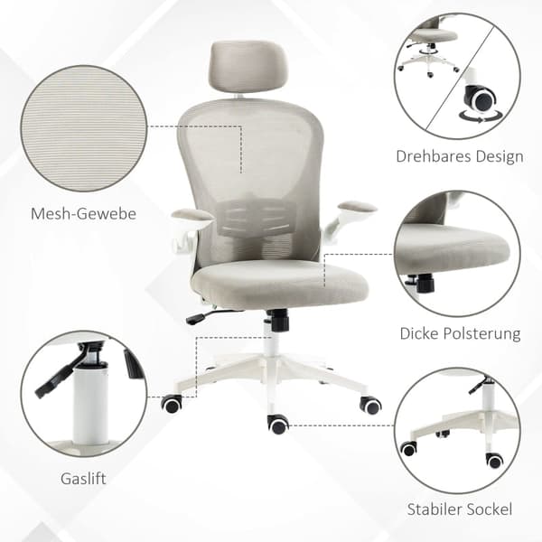 Rootz Kontorstol - Computerstol - Arbejdsstol - Ergonomisk design - 62cm x 64cm x 112-120cm