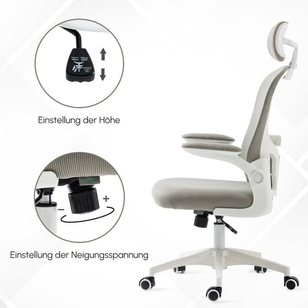 Rootz Kontorstol - Computerstol - Arbejdsstol - Ergonomisk design - 62cm x 64cm x 112-120cm