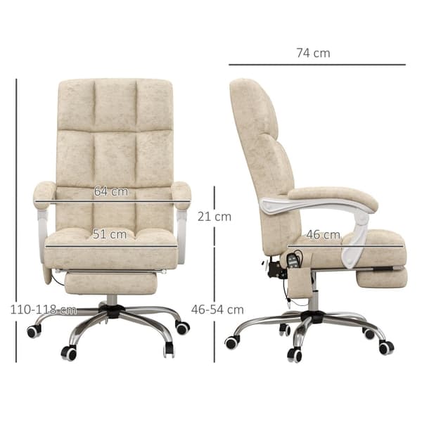 Rootz Massage Kontorstol - Computerstol - Drejestol - Justerbar sædehøjde - 64cm x 74cm x 110-118cm