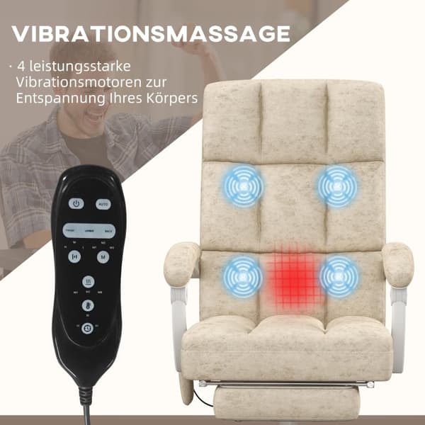 Rootz Massage Kontorstol - Computerstol - Drejestol - Justerbar sædehøjde - 64cm x 74cm x 110-118cm