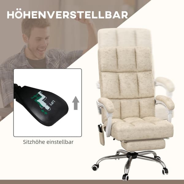 Rootz Massage Kontorstol - Computerstol - Drejestol - Justerbar sædehøjde - 64cm x 74cm x 110-118cm
