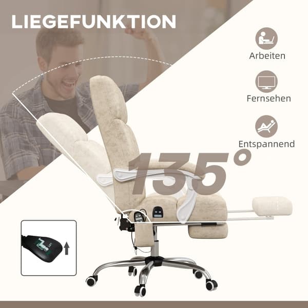 Rootz Massage Kontorstol - Computerstol - Drejestol - Justerbar sædehøjde - 64cm x 74cm x 110-118cm