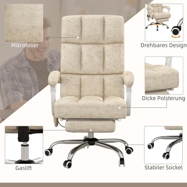 Rootz Massage Kontorstol - Computerstol - Drejestol - Justerbar sædehøjde - 64cm x 74cm x 110-118cm