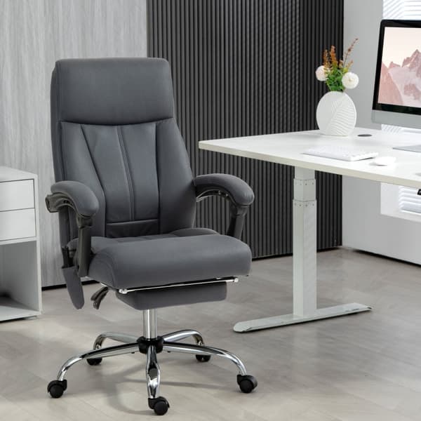 Rootz Massage Kontorstol - Computerstol med lændevarme - Hvilestol - Mikrofiberstof - 65cm x 74cm x 119cm