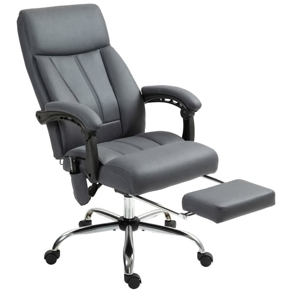 Rootz Massage Kontorstol - Computerstol med lændevarme - Hvilestol - Mikrofiberstof - 65cm x 74cm x 119cm