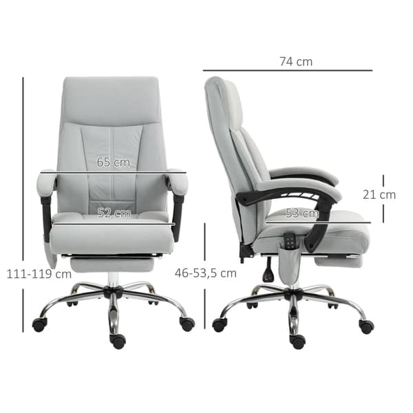 Rootz Massage Kontorstol - Executive Chair - Computer Skrivebordsstol - Vibrerende Massage - Lændevarme - Ergonomisk design - 65cm x 74cm x 119cm