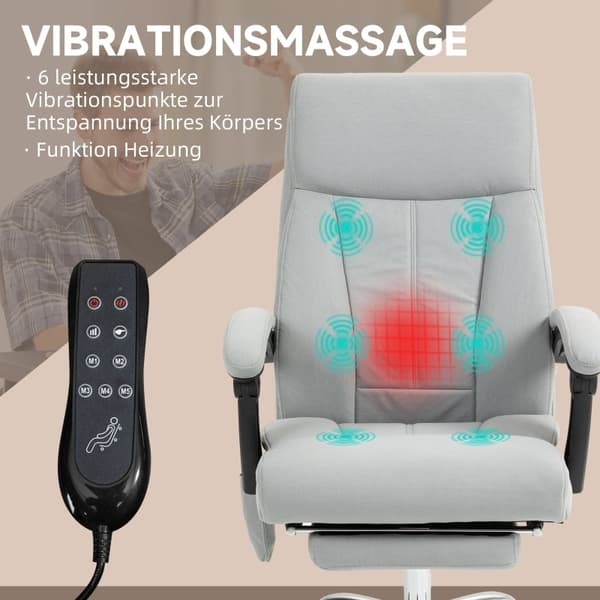 Rootz Massage Kontorstol - Executive Chair - Computer Skrivebordsstol - Vibrerende Massage - Lændevarme - Ergonomisk design - 65cm x 74cm x 119cm