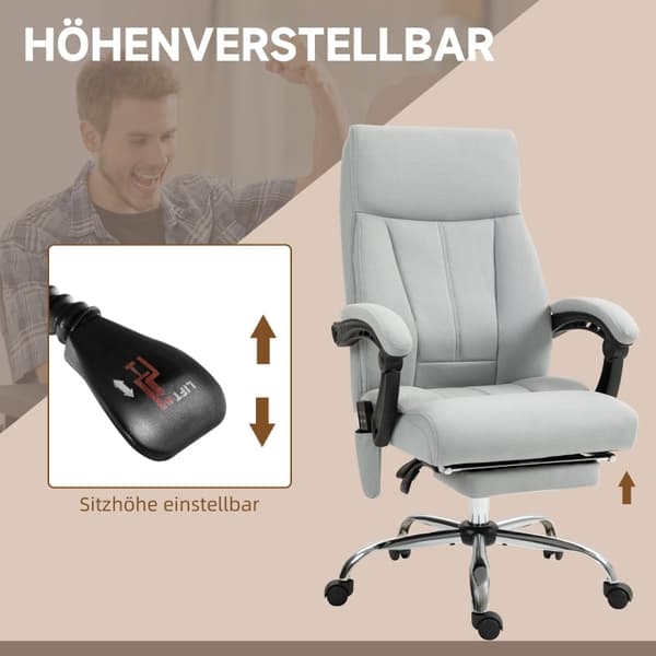 Rootz Massage Kontorstol - Executive Chair - Computer Skrivebordsstol - Vibrerende Massage - Lændevarme - Ergonomisk design - 65cm x 74cm x 119cm