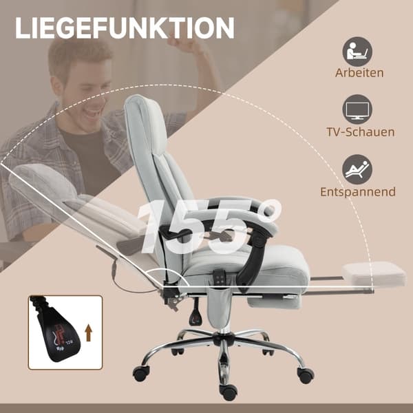 Rootz Massage Kontorstol - Executive Chair - Computer Skrivebordsstol - Vibrerende Massage - Lændevarme - Ergonomisk design - 65cm x 74cm x 119cm