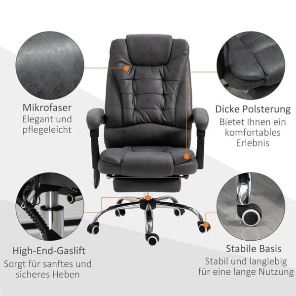 Rootz Massage Kontorstol - Vibrerende Stol - Opvarmet lænde - Ergonomisk computerstol - 65cm x 160cm x 104cm