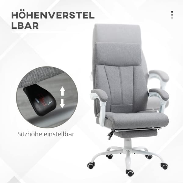 Rootz kontorsstol - Skrivbordsstol - Snurrstol - Hudvänligt tyg - Justerbar höjd - 65cm x 74cm x 119cm