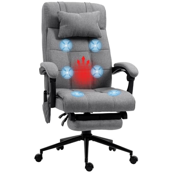 Rootz Massage Kontorstol - Ergonomisk stol - 155° tilbagelænet - Lændevarme - 66cm x 76cm x 112-120cm