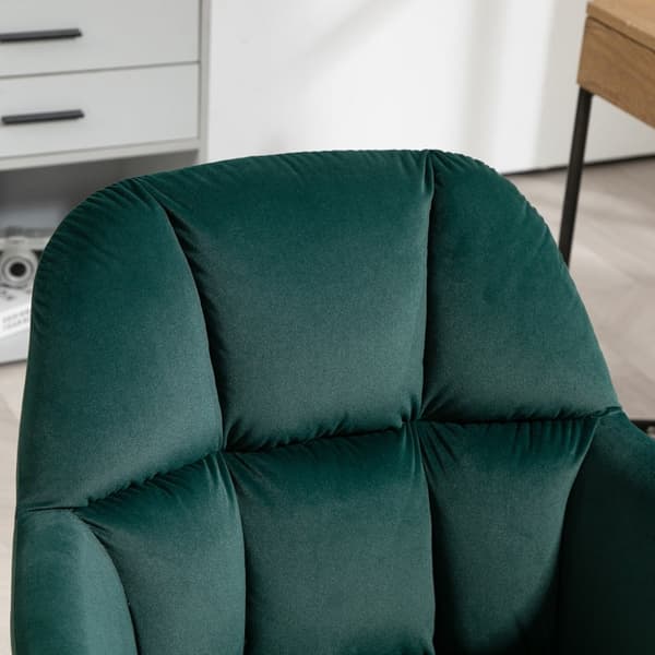 Rootz Swivel Office Chair - Skrivbordsstol - Justerbar i höjdled - Sammetsöverdrag - Ergonomisk design - Grön - 58L x 58,5W x 78-86H cm