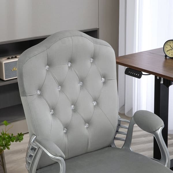 Rootz Velvet Kontorsstol - Skrivbordsstol - Arbetsstol - Extra tjock stoppning - Höjdjusterbar - 61cm x 61cm x 104-114cm