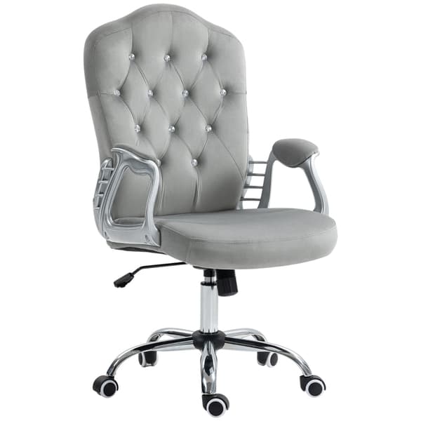 Rootz Velvet Kontorsstol - Skrivbordsstol - Arbetsstol - Extra tjock stoppning - Höjdjusterbar - 61cm x 61cm x 104-114cm