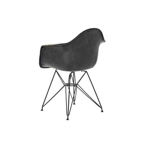 Stol med armlæn DKD Home Decor Mørkegrå Metal 64 x 59 x 84 cm