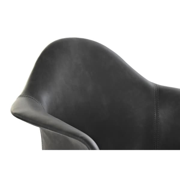 Stol med armlæn DKD Home Decor Mørkegrå Metal 64 x 59 x 84 cm