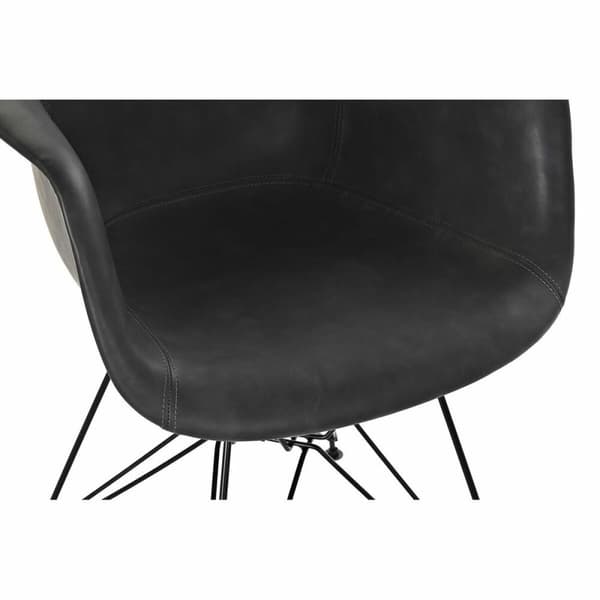 Stol med armlæn DKD Home Decor Mørkegrå Metal 64 x 59 x 84 cm