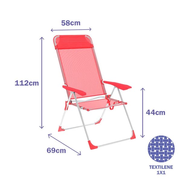 Folding Chair Marbueno Koralli 69 x 110 x 58 cm
