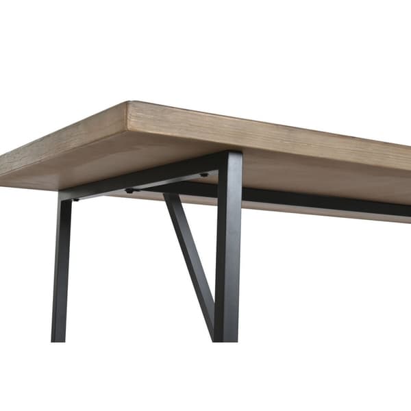 Ruokapöytä Home ESPRIT Musta Luonnollinen Metalli Kuusi 195 x 90 x 76 cm