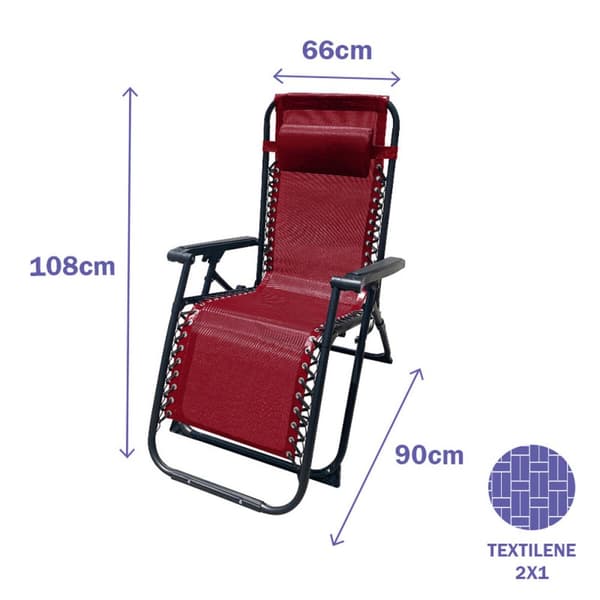 Taittuva tuoli Marbueno Burgundi 90 x 108 x 66 cm
