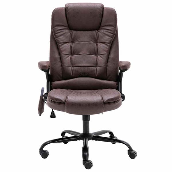 Massagekontorsstol mörkbrun konstmocka