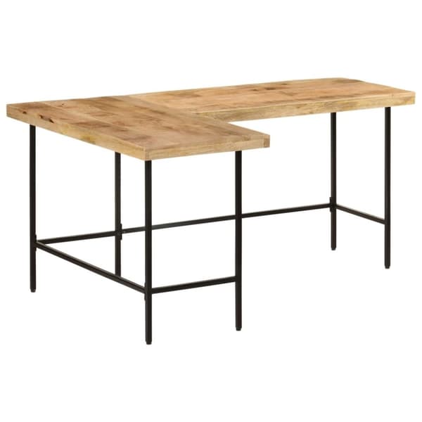 vidaXL Skrivbord 165x110x77 cm massivt mangoträ och järn