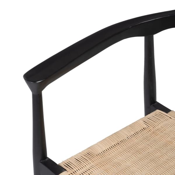 Matsalsstol Svart Naturell Rattan teakträ 59 x 58 x 76,5 cm