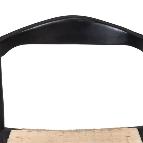 Matsalsstol Svart Naturell Rattan teakträ 59 x 58 x 76,5 cm
