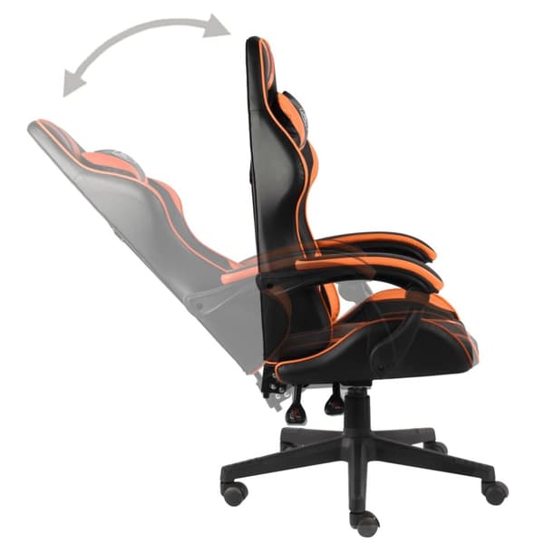 Gamingstol svart och orange konstläder