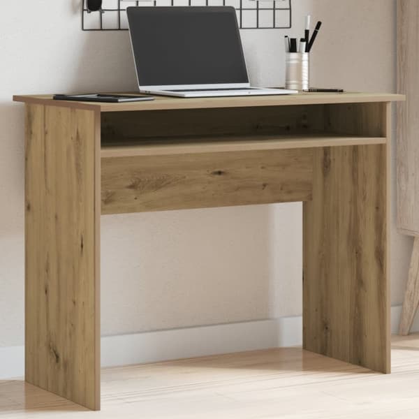 vidaXL skrivebord 90x50x74 cm konstrueret træ kunsteg
