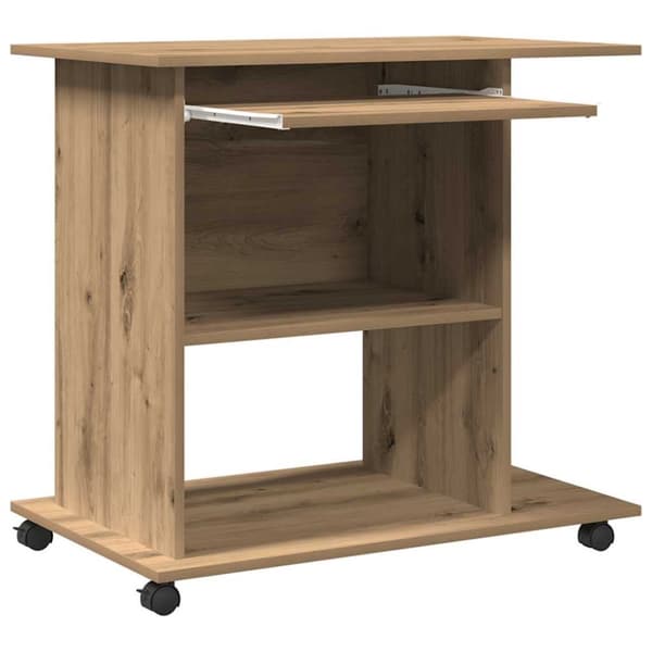 vidaXL computerbord 80x50x75 cm spånplade artisan eg