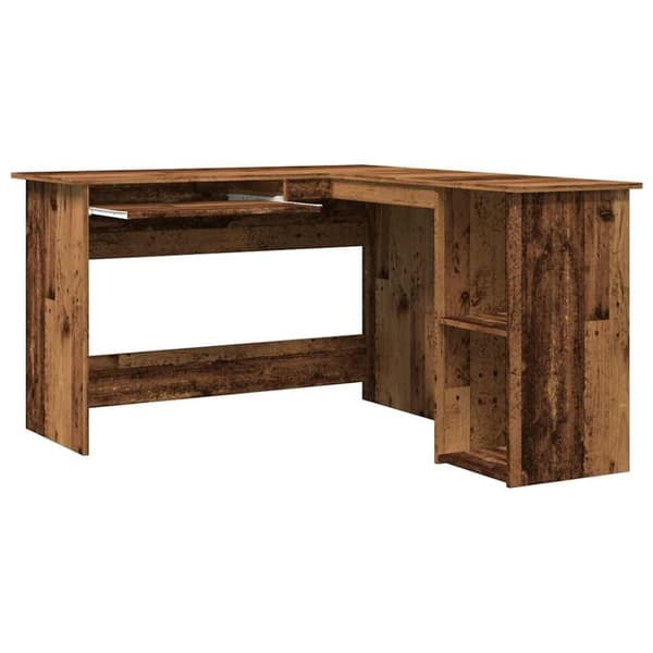 vidaXL Kulmatyöpöytä vanhaa puuta 120x140x75 cm tekninen puu