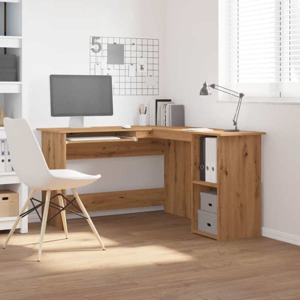 vidaXL Hjørnepult artisan eik 120x140x75 cm konstruert tre