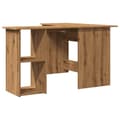 Miniatyrbilde 7 av 11: vidaXL Hjørnepult artisan eik 120x140x75 cm konstruert tre