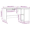 Miniatyrbilde 11 av 11: vidaXL Hjørnepult artisan eik 120x140x75 cm konstruert tre