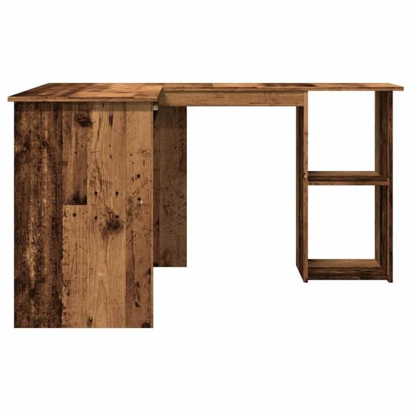 vidaXL Hörnskrivbord åldrat trä 120x140x75 cm konstruerat trä